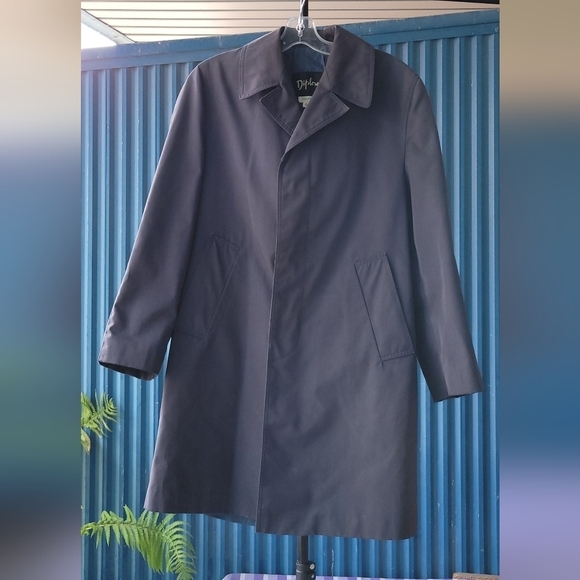 Vintage Diplomat Mens Grey/Black Trench Coat  Outerwear Overcoat 38 Short Hood - Picture 5 of 15